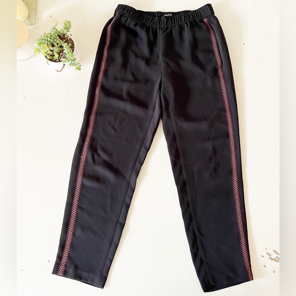 Madewell Black Pants with Red Accents
